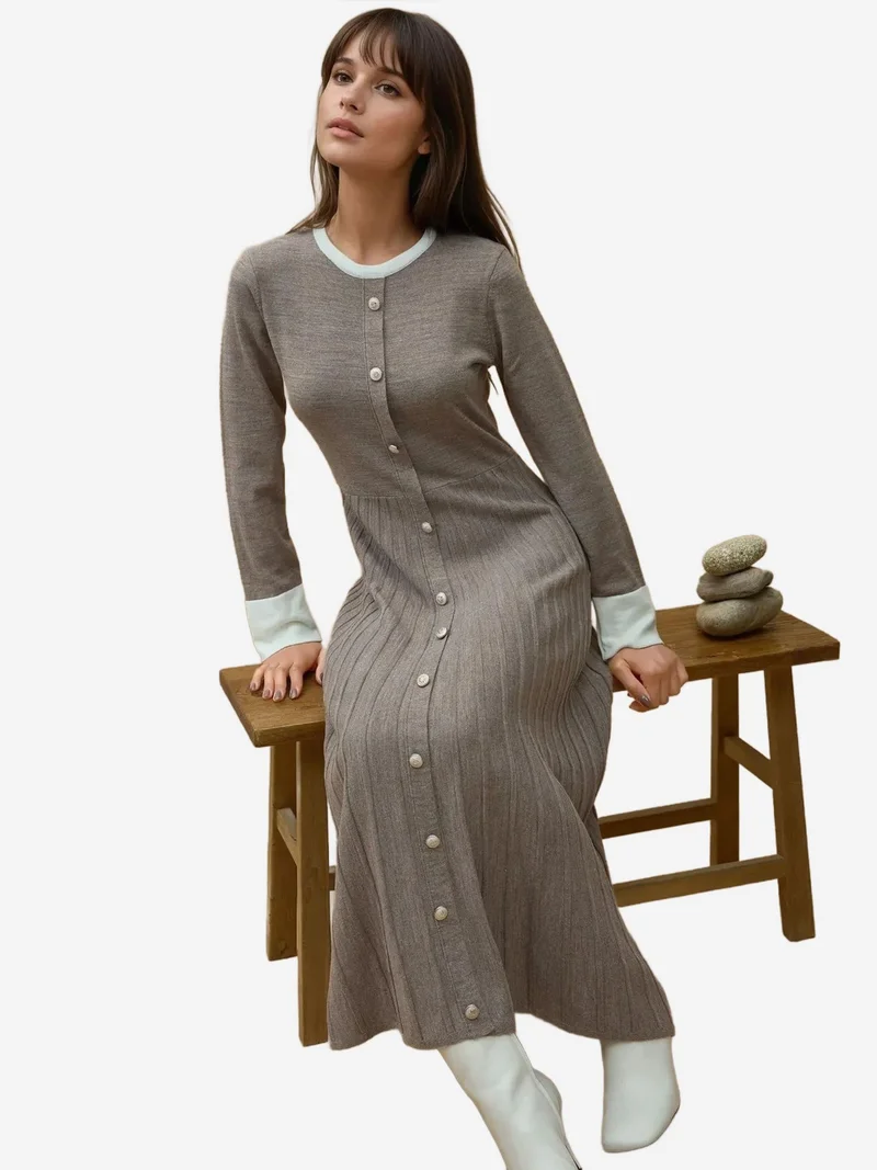 HICCUP Textured Knit Maxi Dress