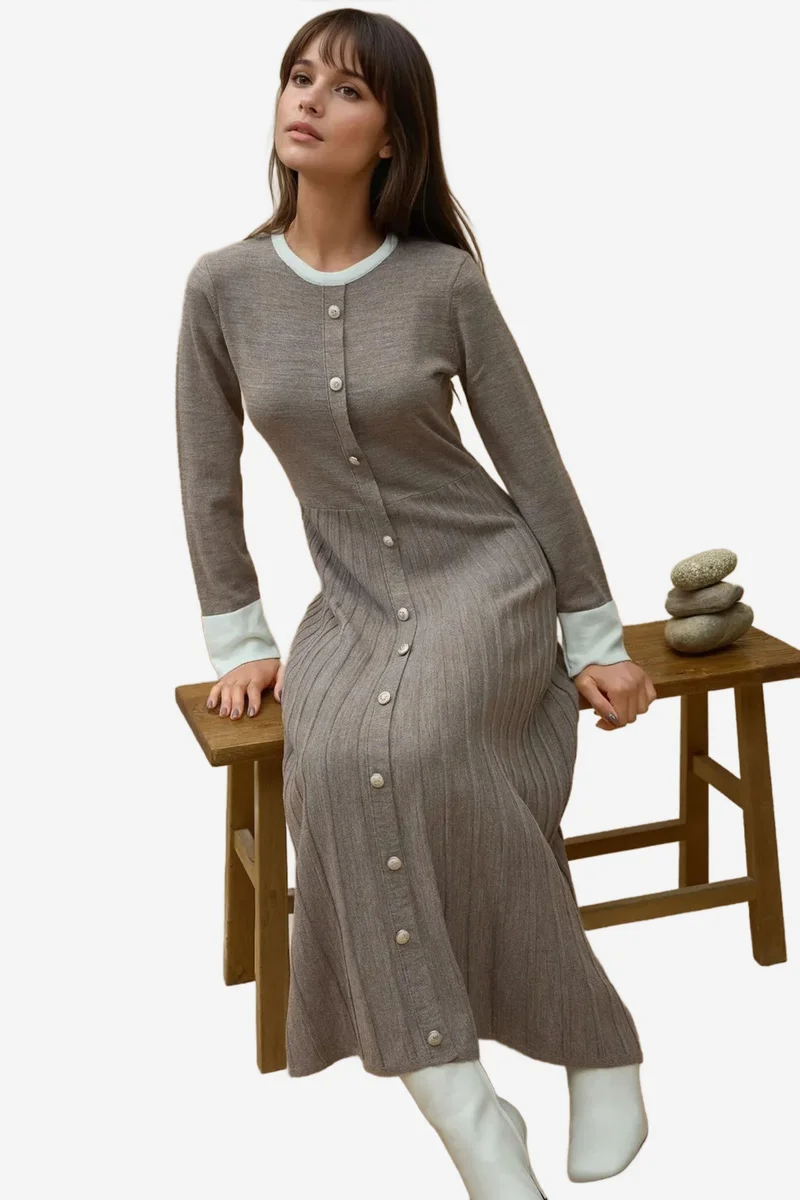 Hiccup Textured Knit Maxi Dress