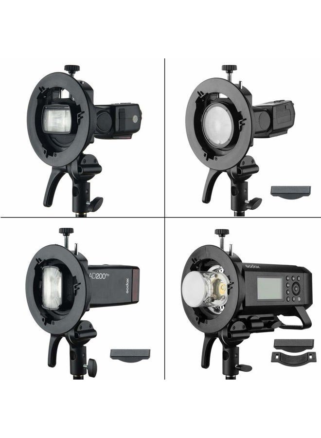 Godox صندوق ضوء قابل للطي من جودوكس 32x32 بوصة / 80x80 سم مع حامل فلاش من نوع S2 من جودوكس بتركيب باوينز لتصوير الفلاش - Image 3