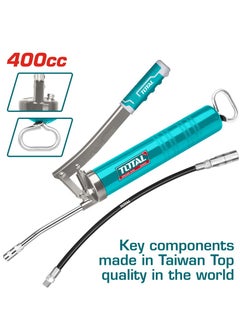 TOTAL Total Heavy-Duty Grease Gun 400CC - High-Pressure 4500psi Grease Gun with 12" Flexible Hose & Metallic Spout for Automotive and Industrial Use  - Image 1