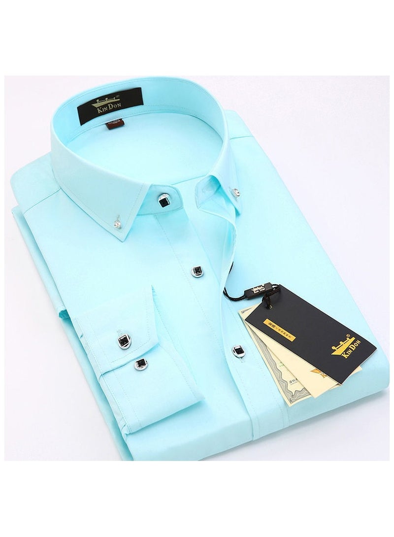 Shougu Spring And Autumn Long sleeved Casual Business Printed Shirt Slim Fit Professional Formal Shirt  - Image 1