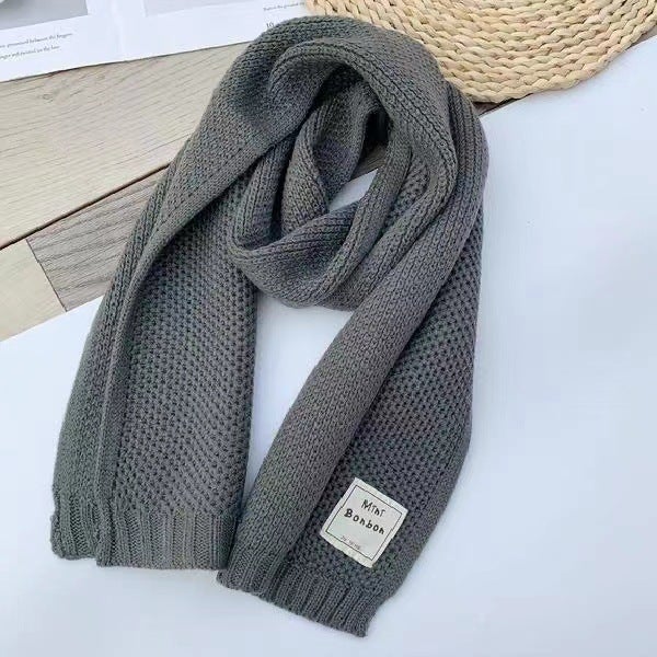 Kids Winter Scarf Knitted Warm Neck Snood Beige  - Image 5
