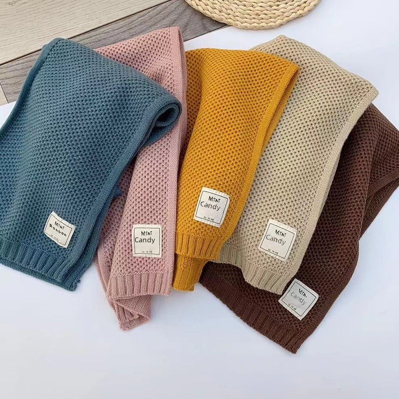 Kids Winter Scarf Knitted Warm Neck Snood Beige  - Image 3