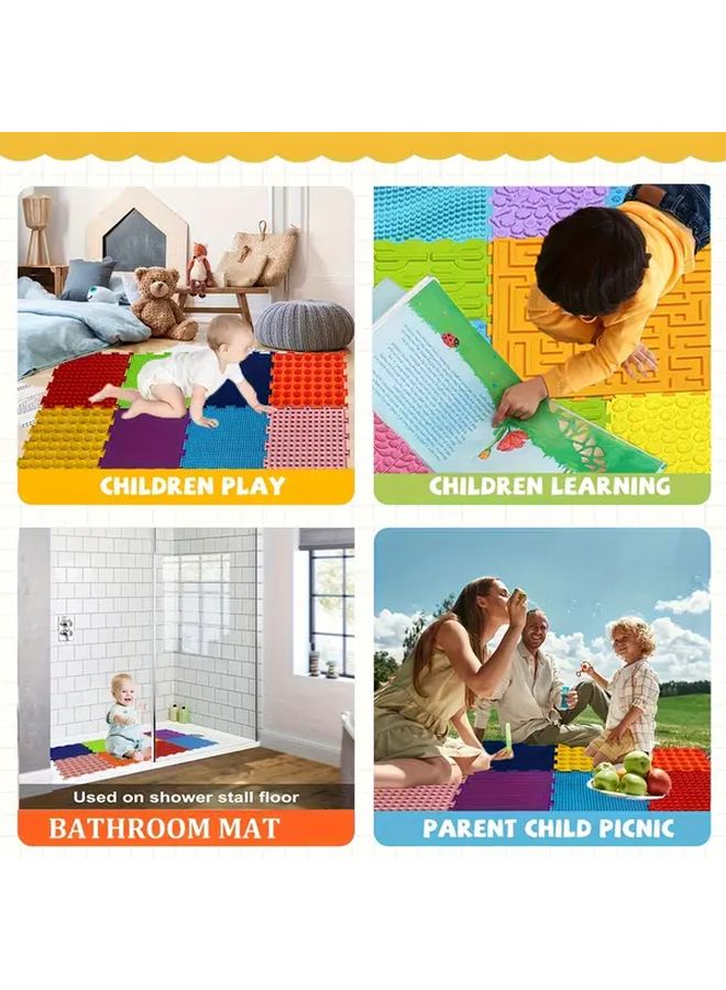 Light Pink Soft Silicone Puzzle Floor Mat 18 9 Inch Interlocking Play Mat For Kids - Image 3