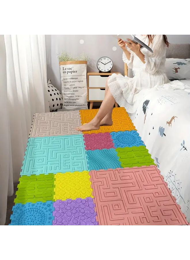 Light Pink Soft Silicone Puzzle Floor Mat 18 9 Inch Interlocking Play Mat For Kids - Image 5