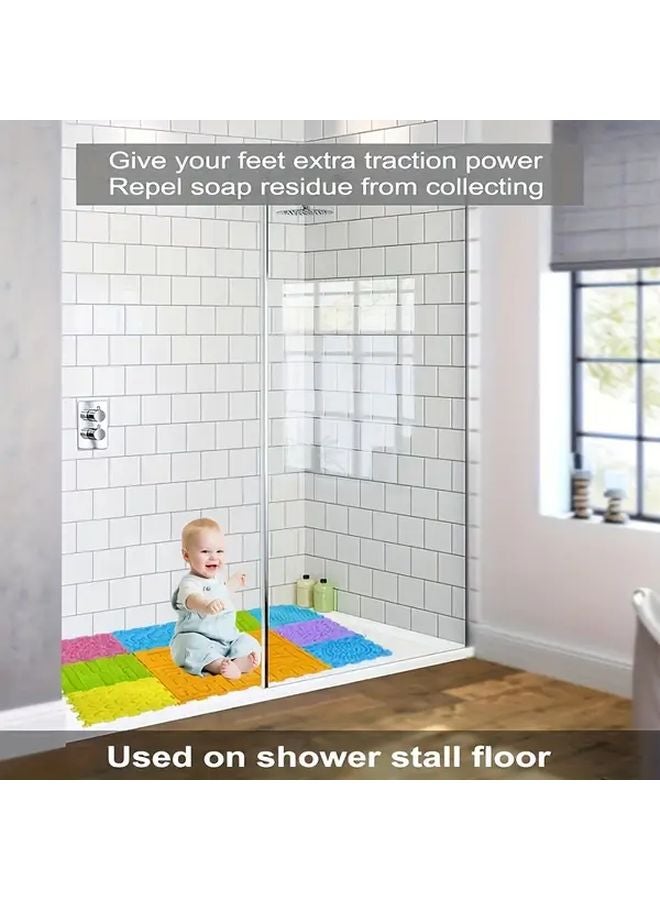 Light Pink Soft Silicone Puzzle Floor Mat 18 9 Inch Interlocking Play Mat For Kids - Image 2