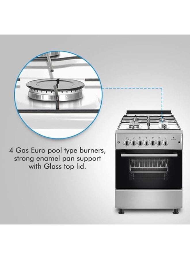 gratus Bright Series 60×60 cm Full‑Safety Gas Cooker | Four Euro‑Style Burners I Auto Ignition • Internal Cooling Fan • Cast Iron Build • Turkish-Made • Model GGR64FRTS2 - Image 2