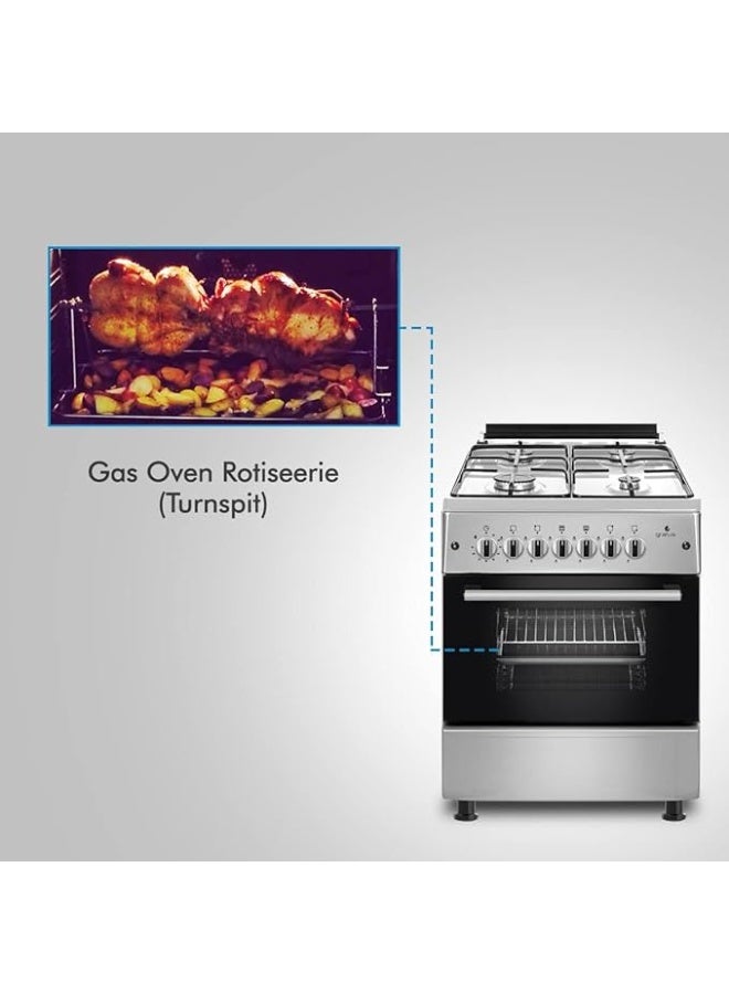 gratus Bright Series 60×60 cm Full‑Safety Gas Cooker | Four Euro‑Style Burners I Auto Ignition • Internal Cooling Fan • Cast Iron Build • Turkish-Made • Model GGR64FRTS2 - Image 4