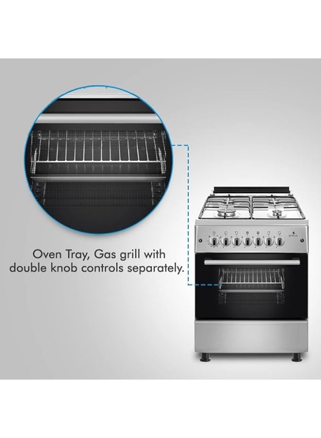 gratus Bright Series 60×60 cm Full‑Safety Gas Cooker | Four Euro‑Style Burners I Auto Ignition • Internal Cooling Fan • Cast Iron Build • Turkish-Made • Model GGR64FRTS2 - Image 3