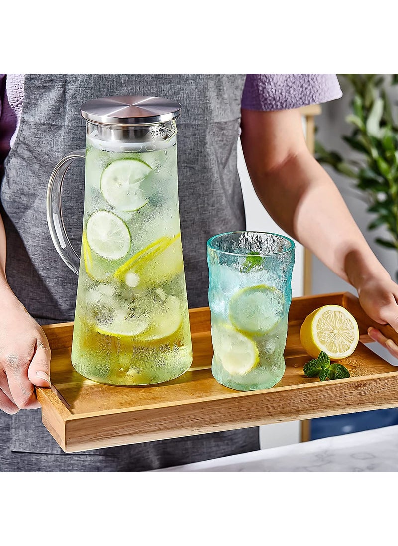 KELVEE KELVEE Borosilicate Glass Water jug with Stainless Steel lid for Juice Water iced Tea Pitcher Tea Carafe hot Glass Pitcher and Sun Tea jar Clear 13 L  - Image 2