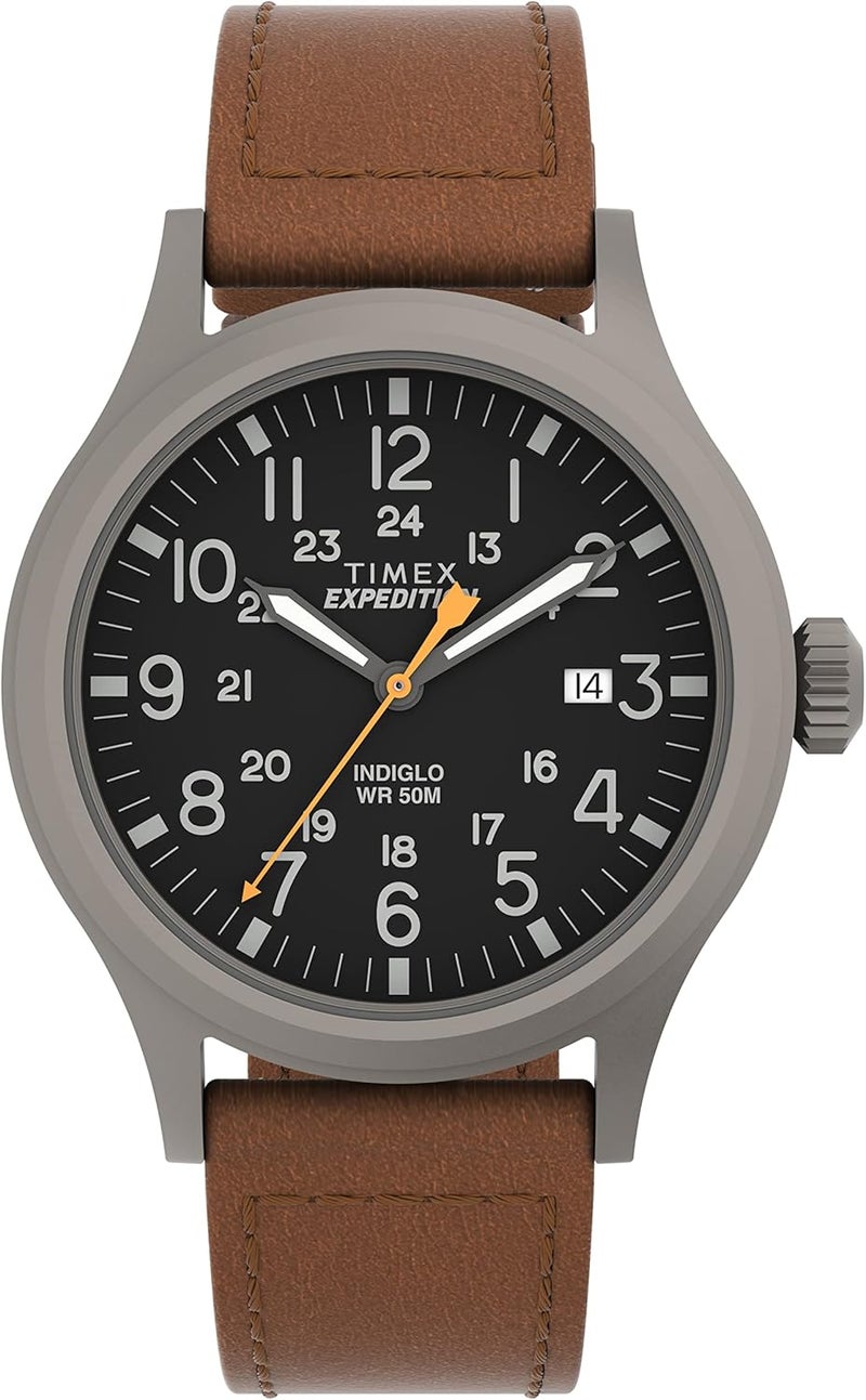 Timex Men's TWC008300 Expedition Scout Leather Slip-Thru Strap Watch - Image 1