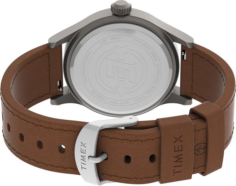 Timex Men's TWC008300 Expedition Scout Leather Slip-Thru Strap Watch - Image 4