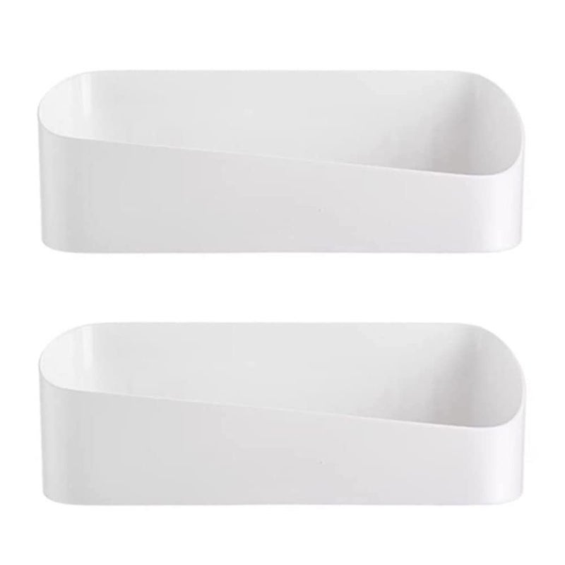 SUNFICON 2 Pack Adhesive Shower Caddy Bathroom Shelf Organizer No Drilling Shower Shelf Bath Essentials Shampoo Spice Holder 4 Clear Adhesives for Shower Room Bathroom Kitchen White - Image 2