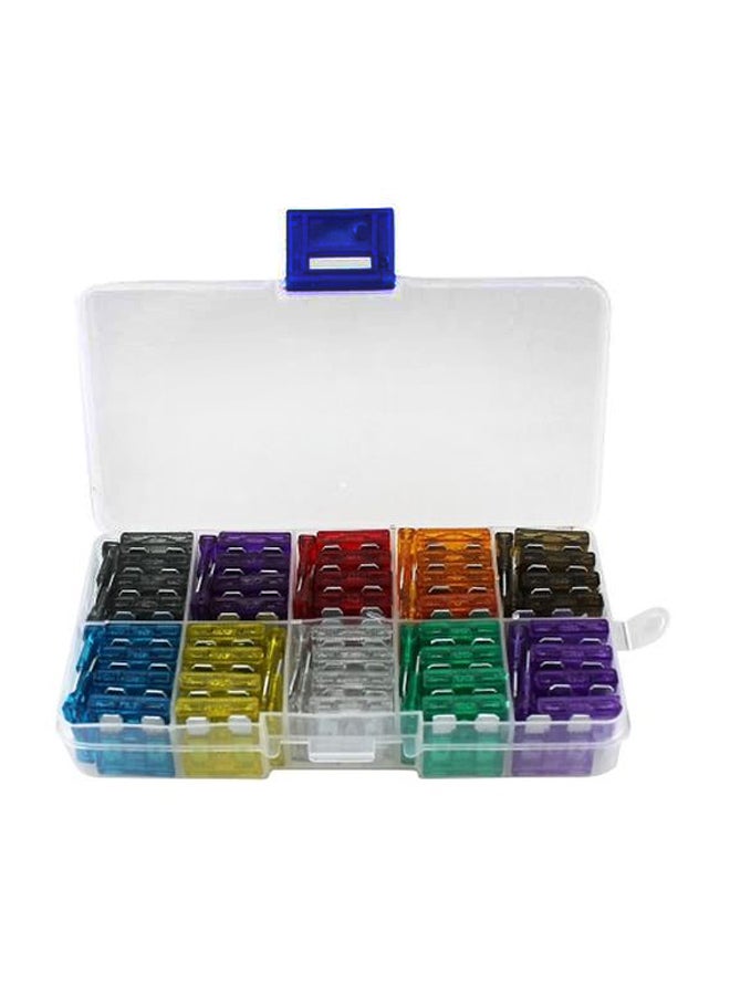 100-Piece Color Coded StAndard Blade Fuse Blue/Green/Red - Image 1