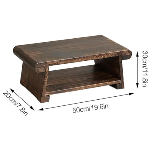 Crysellewoods Foldable Antique Coffee Table,Japanese Floor Tea Table,Laptop,Multifunctional Low Table,Suitable for Sitting On The Floor, LightweightSheesham Wood (Style 1, 50 * 30 * 20CM) - Image 2