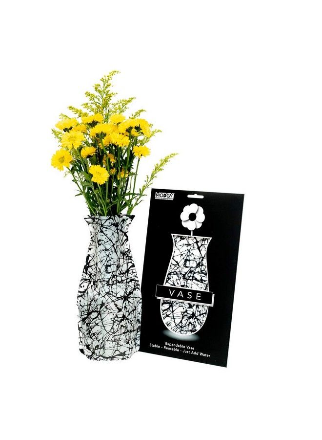MODGY Expandable Flower Vase Plastic Decorative Modern Vases For Flowers Centerpieces Dining Table Decor Living Room Bathroom Wedding Office Inky - Image 4