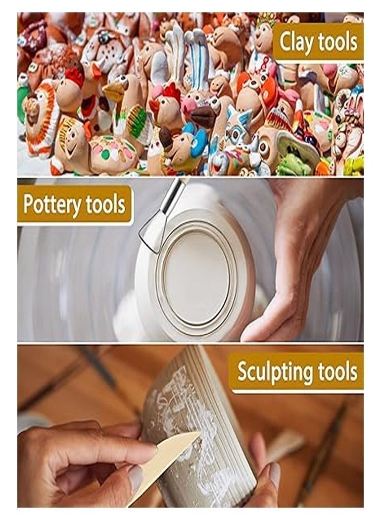 10 Pieces Polymer Clay Tools, Wooden Clay Sculpting Tools Clay Modelling Tools Pottery Tools Kit for Adults Kids Pottery Craft Sculpting Modeling Shaping Carving and Dotting - Image 5