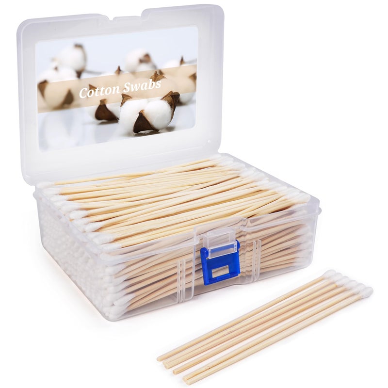MoHern 400 Pcs 6 Inch Long Cotton Swabs with Wood Handle Highly Absorbent Long Q Tips for Makeup and Pet Care Gun Cleaning Swabs Eye Ears Eyeshadow Brush - Image 3