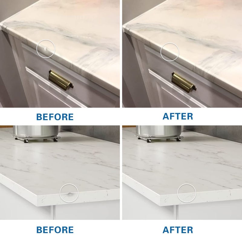 Ankita Quartz Countertop Repair Kit (White), Quick-Drying Quartz Repair Kit for Edge Chips, Cracks, Scratches, Nicks on Quartz, Granite, Marble, Porcelain and Other Natural Stone Surfaces - Image 5