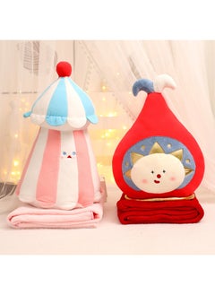 Generic Circus Pillow Cartoon Monkey Clown Air-conditioning Blanket Folding Lunch Break Pillow Blanket Office Summer Blanket Car Blanket-Color:Hot Air Balloon Pillow Blanket  - Image 5