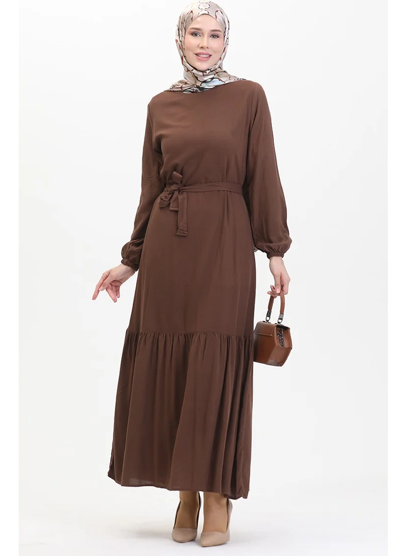 Sefa Merve Belted Dress 0512-06 Brown