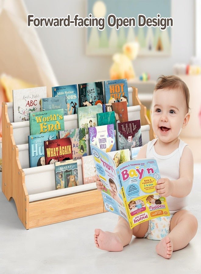ELYKEN Toddler Bookshelf for Kids Rooms, Nursery Book Shelves with Open Forward Display, Montessori Book shelf for Baby Room, Small Children Classroom Books Rack Storage, Reading Corner for Kid, Beige - Image 5