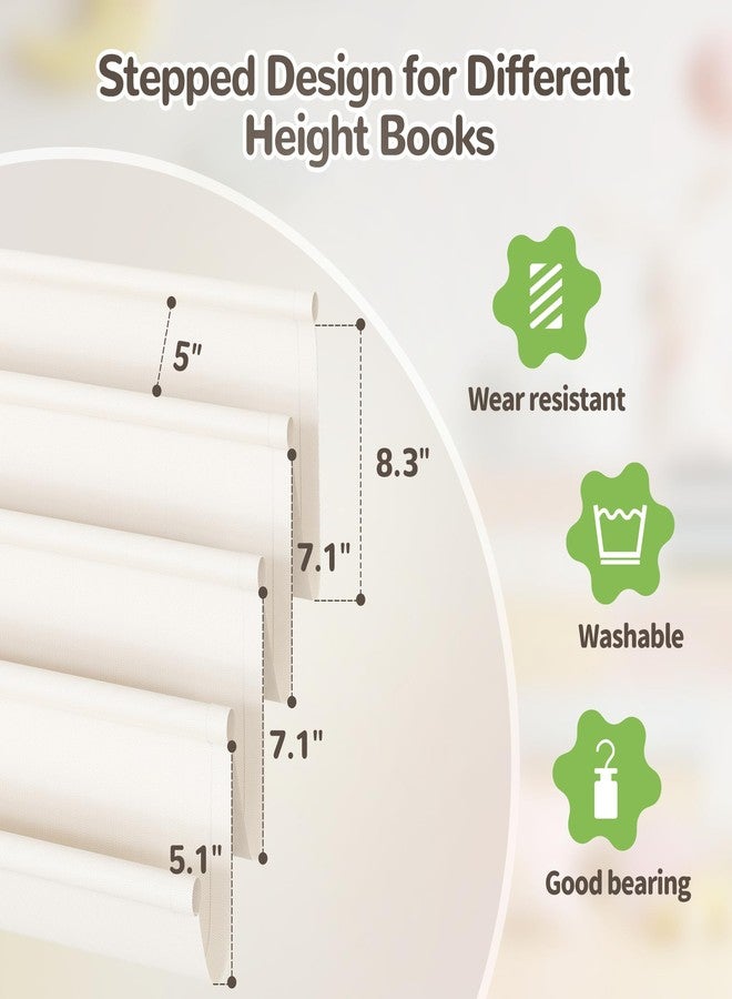 ELYKEN Toddler Bookshelf for Kids Rooms, Nursery Book Shelves with Open Forward Display, Montessori Book shelf for Baby Room, Small Children Classroom Books Rack Storage, Reading Corner for Kid, Beige - Image 4