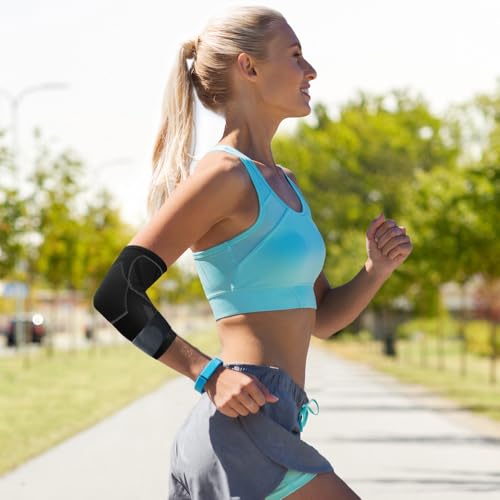 CYCLXY Arm Guards & Elbow Compression Sleeve (1 Pair)，Tennis Elbow Braces for Tendonitis and Tennis Elbow，Arm Supports Sleeves golfer，tennis elbow relief for women & men,elbow sleeve for weightlifting - Image 5