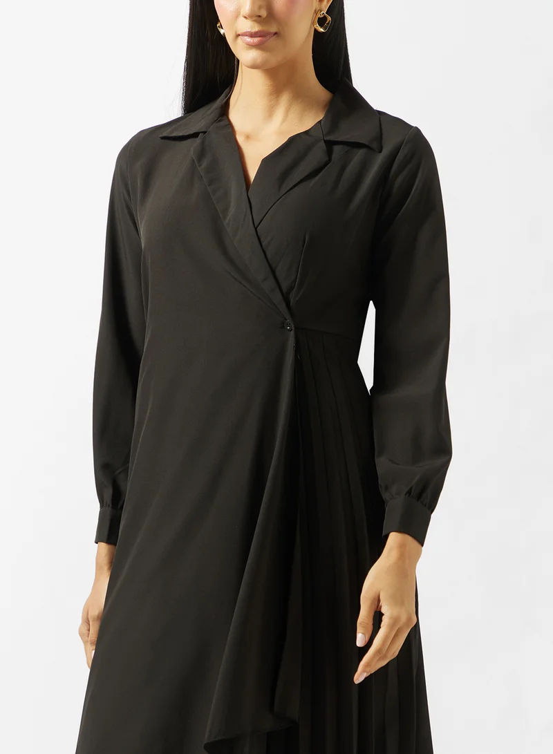 Ella  Wrap Dress With Pleats for Women | Best Price UAE