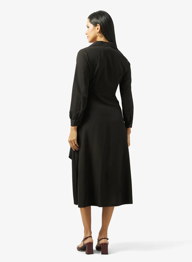 ELLA Wrap Dress With Pleats