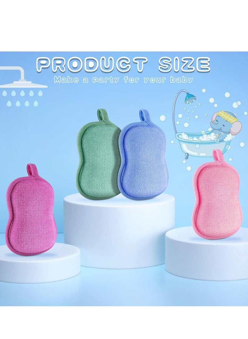 إسكدنيا 4 عبوات إسفنجات استحمام للأطفال، ناعمة وممتصة، طقم متعدد الألوان لجميع الأعمار - Image 3