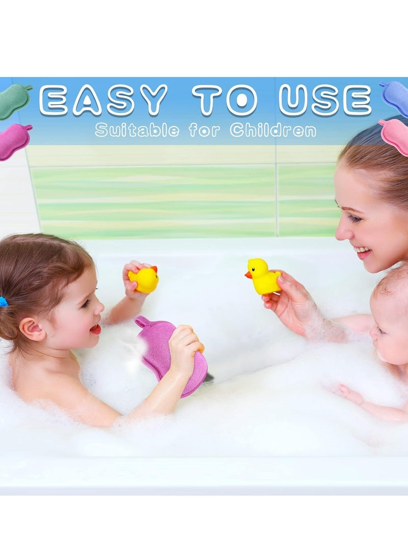 إسكدنيا 4 عبوات إسفنجات استحمام للأطفال، ناعمة وممتصة، طقم متعدد الألوان لجميع الأعمار - Image 5