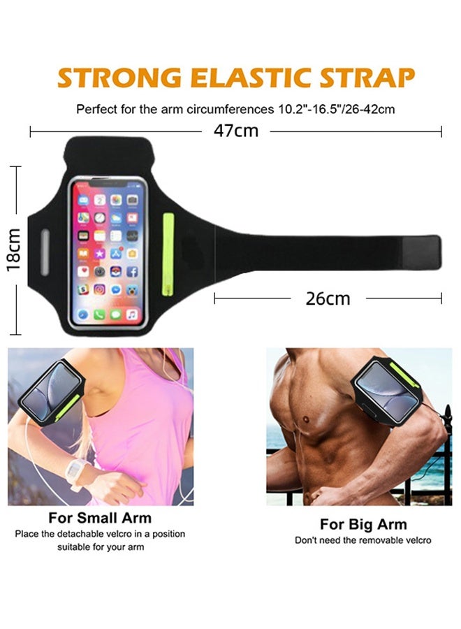 UNUNS Phone Armband For Running, Cell Phone Running Armband with Airpods Zipper Pocket, Armband Case Running Holder For iPhone  15 14 13, Galaxy S23 S22, Sweatproof Arm Band With Card/Key Bag  - Image 2