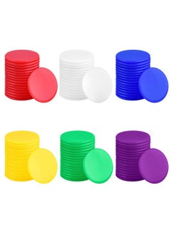 Coopay 900 Pieces Counters Counting Chips Plastic Markers Mixed Colors For Bingo Chips Game Tokens Contain White Blue Green Yellow Red Purple Colors  - Image 5