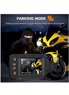 Waterproof Motorcycle Dash Cam Front + Rear Camera 2 inch Display Motorbike DVR System with G Sensor Parking Monitor