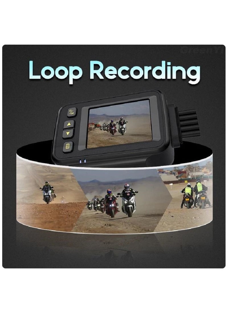 Generic - Waterproof Motorcycle Dash Cam Front + Rear Camera 2 inch Display Motorbike DVR System with G Sensor Parking Monitor - Image 1