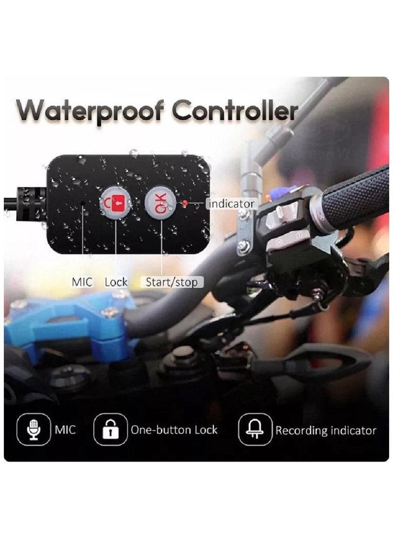 Generic - Waterproof Motorcycle Dash Cam Front + Rear Camera 2 inch Display Motorbike DVR System with G Sensor Parking Monitor - Image 1