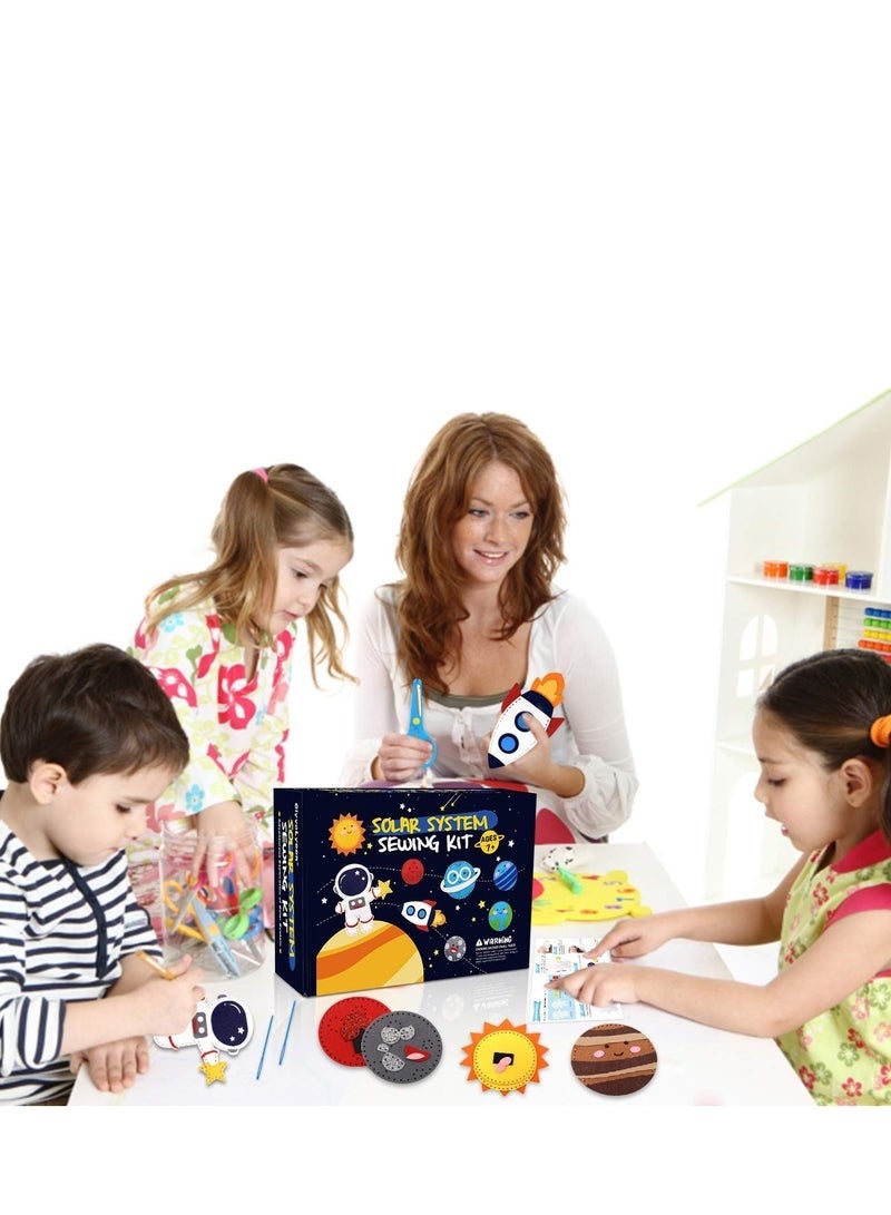 مجموعة الخياطة الفضائية ، النظام الشمسي DIY النشاط شعر الإمدادات الحرفية لـ 7 8 9 10 11 12 الفتيات والفتيان المبتدئين التعليميين مجموعة الخياطة من 11 - Image 4