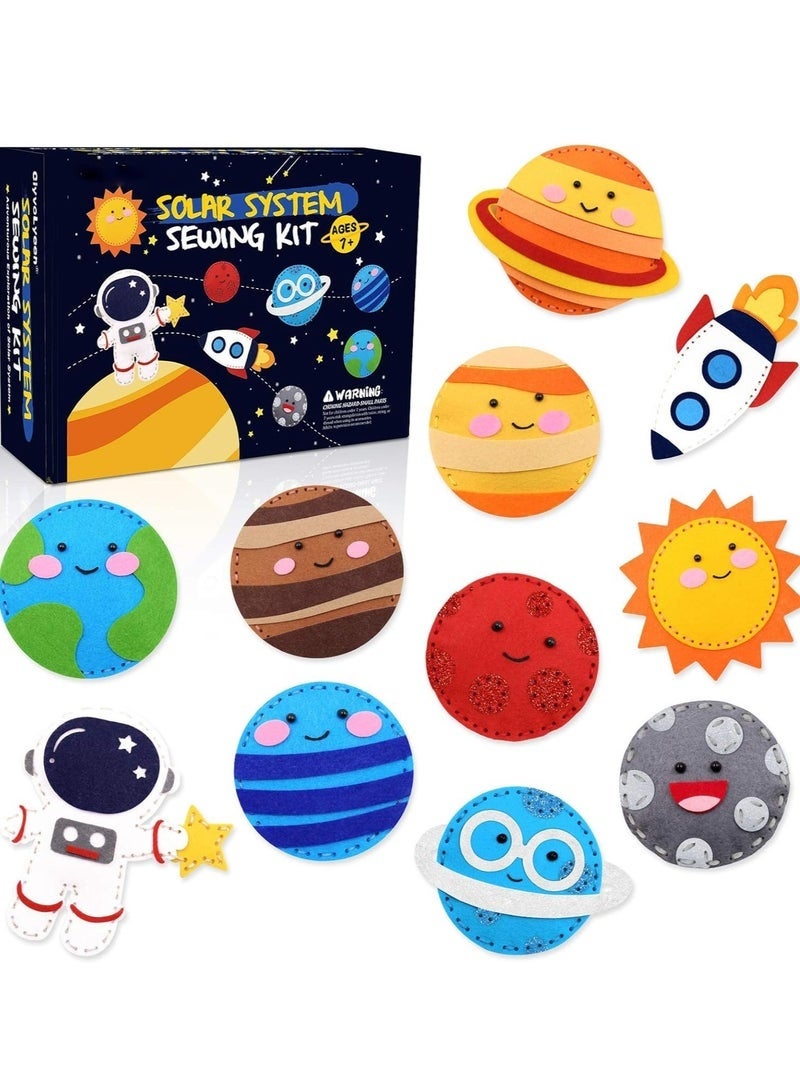 مجموعة الخياطة الفضائية ، النظام الشمسي DIY النشاط شعر الإمدادات الحرفية لـ 7 8 9 10 11 12 الفتيات والفتيان المبتدئين التعليميين مجموعة الخياطة من 11 - Image 1