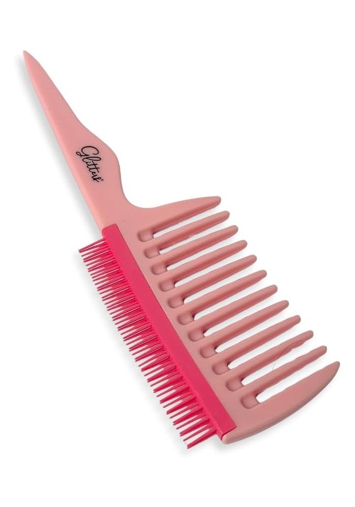 Glitters Double-Sided Hair Detangler Brush - Pink - Image 1