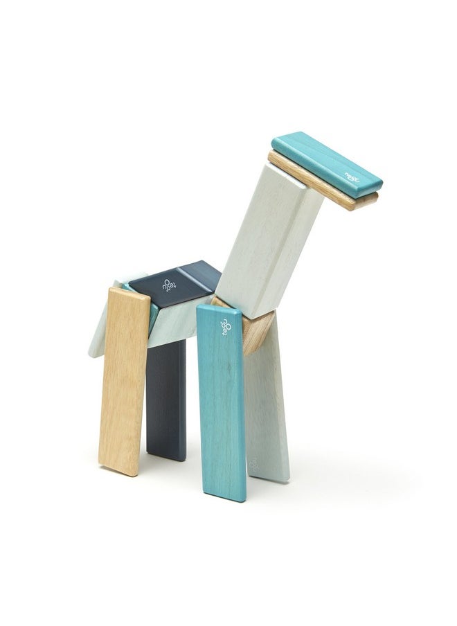 Tegu 14 Piece Tegu Magnetic Wooden Block Set Blues  - Image 4