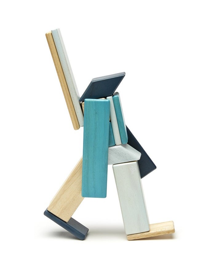 Tegu 14 Piece Tegu Magnetic Wooden Block Set Blues  - Image 5