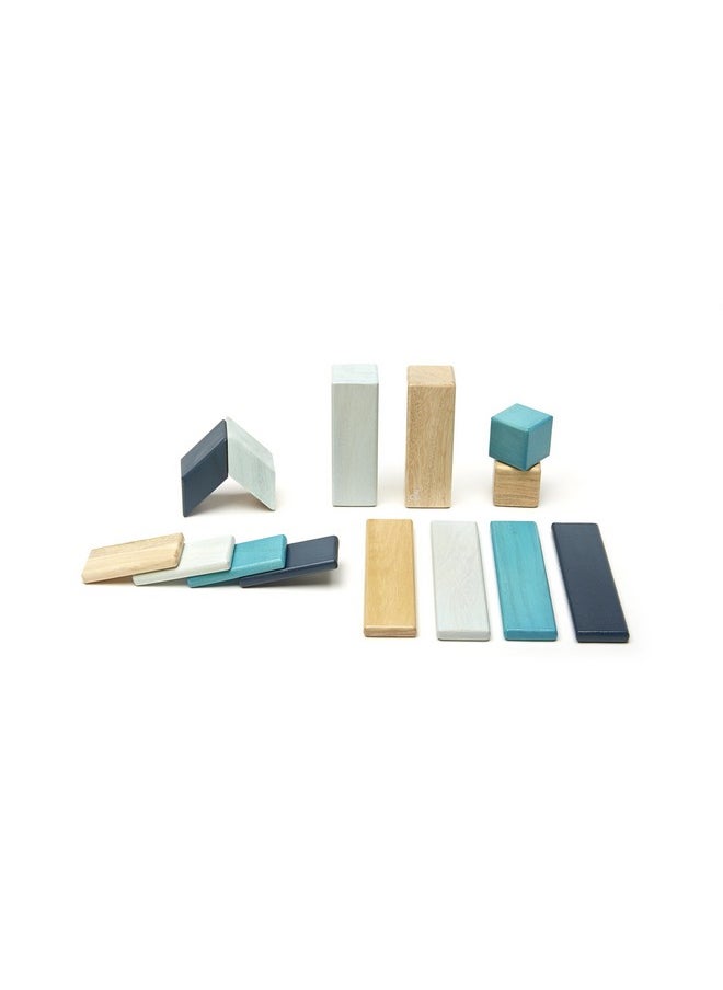 Tegu 14 Piece Tegu Magnetic Wooden Block Set Blues  - Image 3