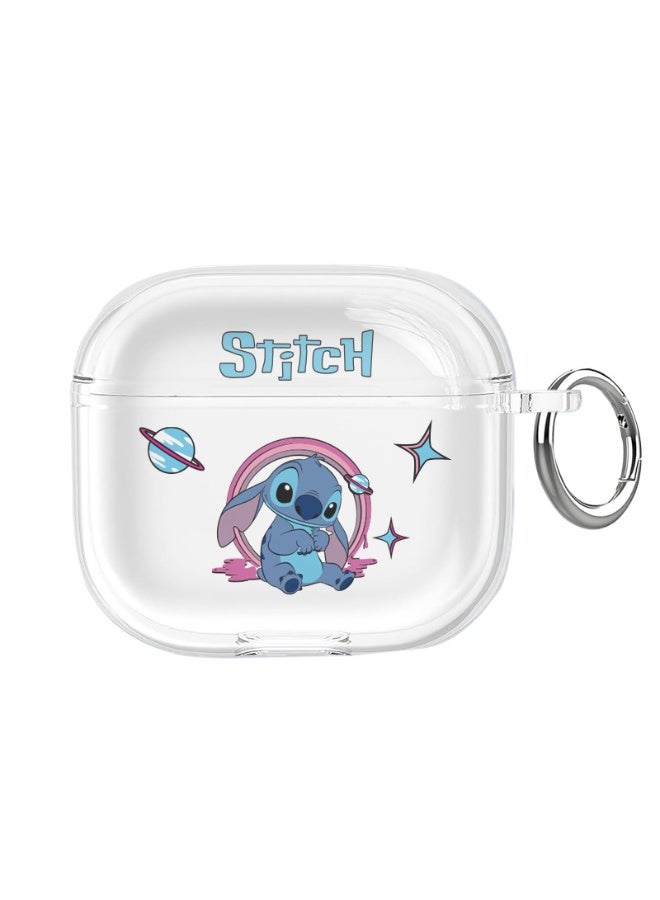 Clear Stitch themed AirPods Pro 2 Case with Metal Key Ring Durable Transparent Shell Stylish Protective and Fun - Image 1