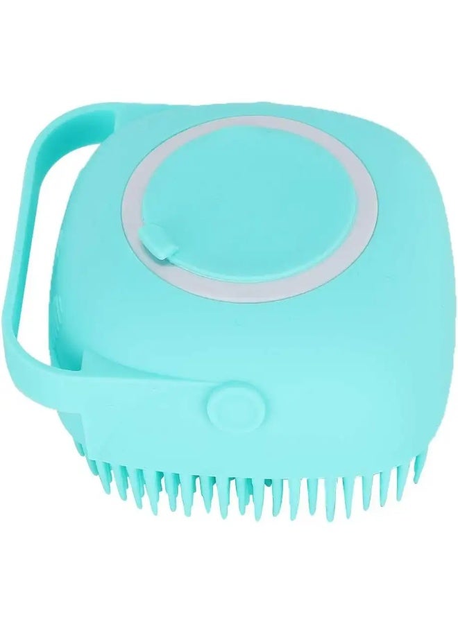 فرشاة تدليك حمام متعددة الوظائف للحيوانات الأليفة، مع تخزين الشامبو - تركواز