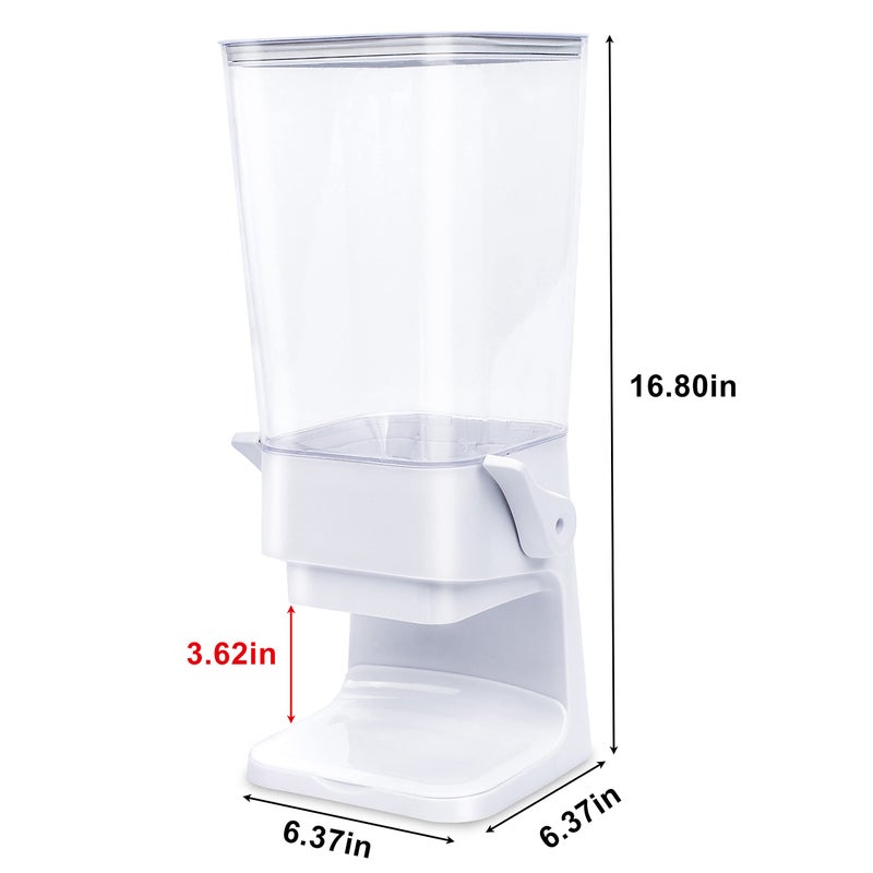 Zeadesign Cereal Dispenser Countertop 2Pc, Cereal Containers Storage, 5L Organization and Storage Containers for Kitchen, Dry Food Dispenser for Rice, Grains, Nuts, Snack,Oatmeal, Pet food, White - Image 5