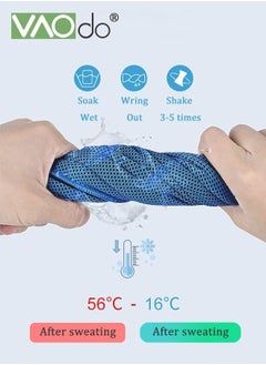 VAOdo 3PCS Cooling Towels for Hot Weather Instant Cold Breathable Towel Chilly Rags for Neck Sweat Towels for Gym Yoga Golf Tennis Workout Travel 100*30CM Blue  - Image 4