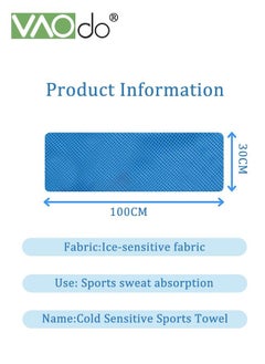 VAOdo 3PCS Cooling Towels for Hot Weather Instant Cold Breathable Towel Chilly Rags for Neck Sweat Towels for Gym Yoga Golf Tennis Workout Travel 100*30CM Blue  - Image 2