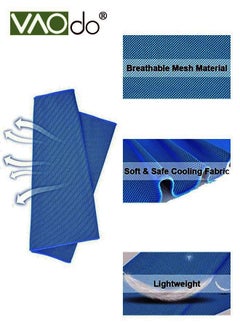 VAOdo 3PCS Cooling Towels for Hot Weather Instant Cold Breathable Towel Chilly Rags for Neck Sweat Towels for Gym Yoga Golf Tennis Workout Travel 100*30CM Blue  - Image 5