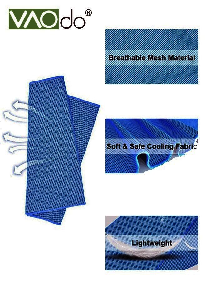 VAOdo 3PCS Cooling Towels for Hot Weather Instant Cold Breathable Towel Chilly Rags for Neck Sweat Towels for Gym Yoga Golf Tennis Workout Travel 100*30CM Blue  - Image 5